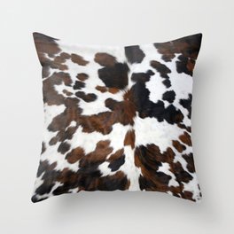 Brown Cowhide Throw Pillow