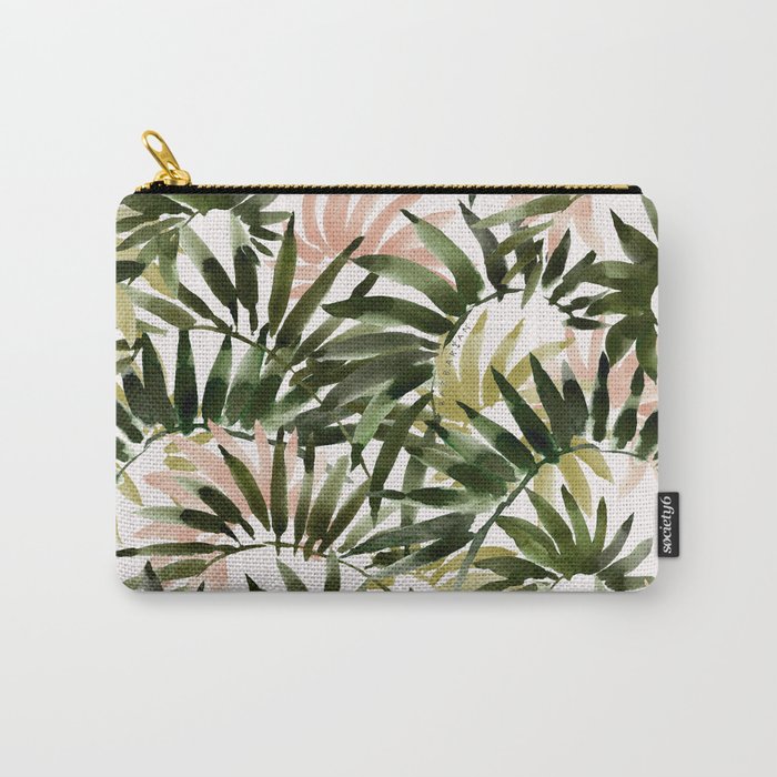 UNFURLING Tropical Palm Print Carry-All Pouch