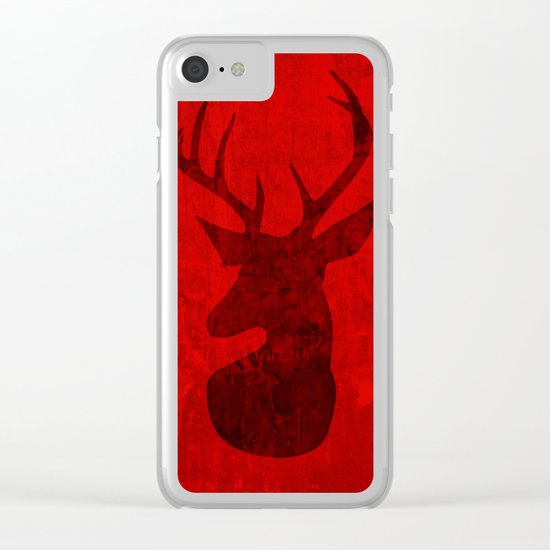 Red Deer Stag Design Clear iPhone Case