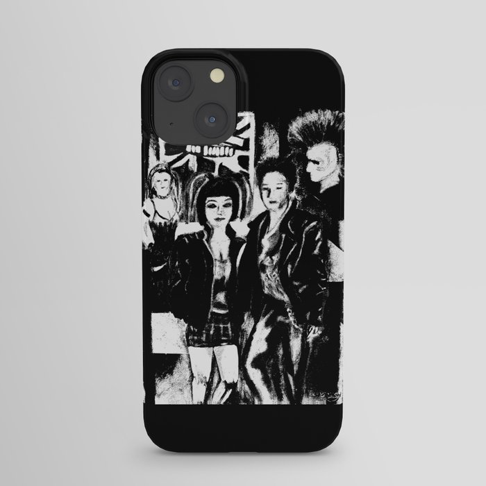 Alternative fashion and leather jacket style at the club iPhone Case