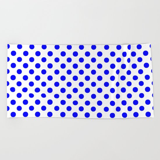 Polka Dots (Blue/White) Beach Towel