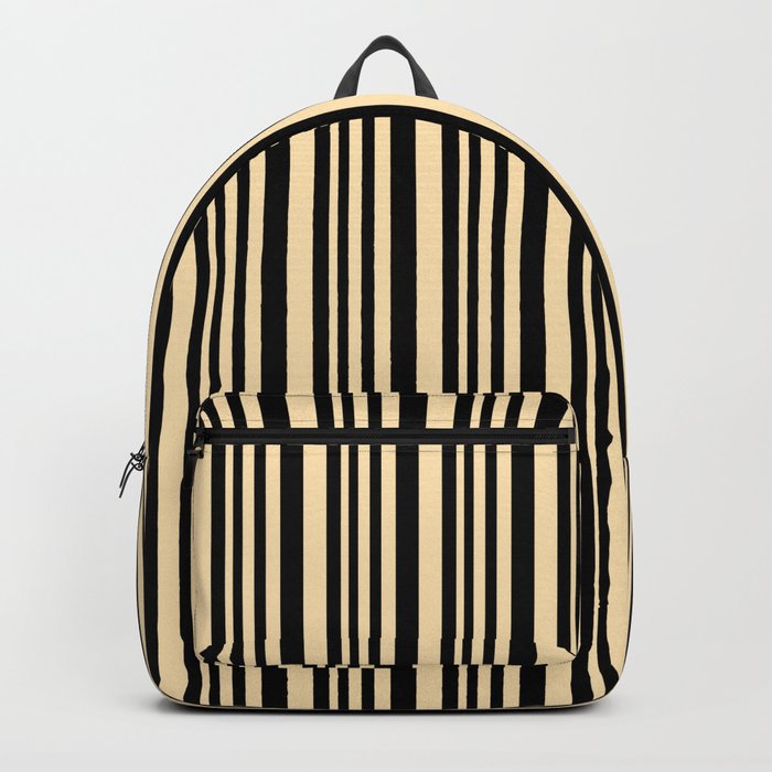 Black & Beige Colored Pattern of Stripes Backpack