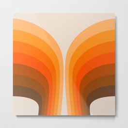 Golden Wing Metal Print | Opart, 70Sstripes, Orangeandbrown, Graphicdesign, Orange, Stripes, Retro, 70Sart, Curated, Brown 