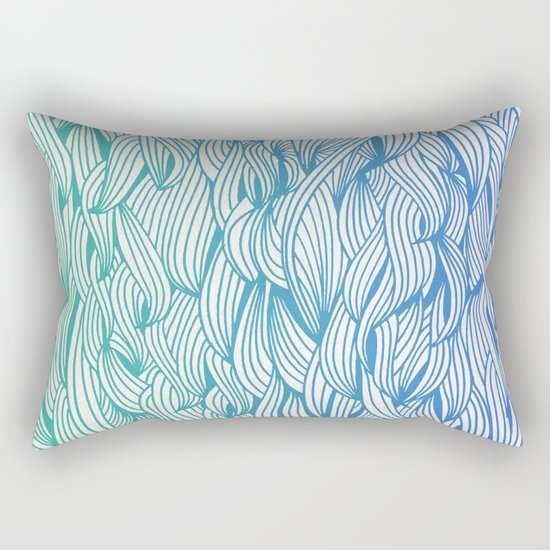 Ombré Waves Rectangular Pillow