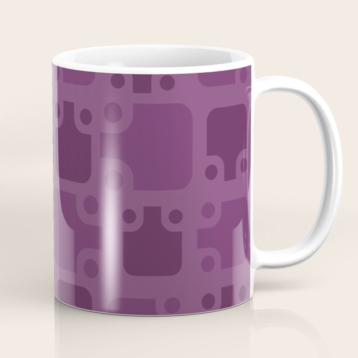 Mid Century Modern Abstract Pattern Plum 3 Coffee Mug