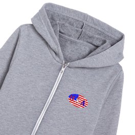 USA Isolated Rugby Ball Kids Zip Hoodie