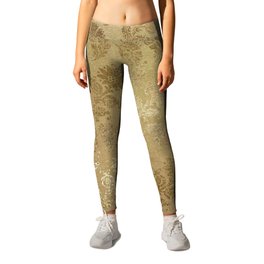 Glam Gold Floral Leggings | Gold, Artnouveau, Goldongold, Goldflowers, Floral, Graphicdesign, Flowers, Goldfloral 