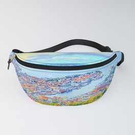 Calm Nordic Lakeview of Bergen, Norway Scandinavia Fanny Pack
