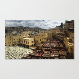 Leather Tanneries in Fez Canvas Print