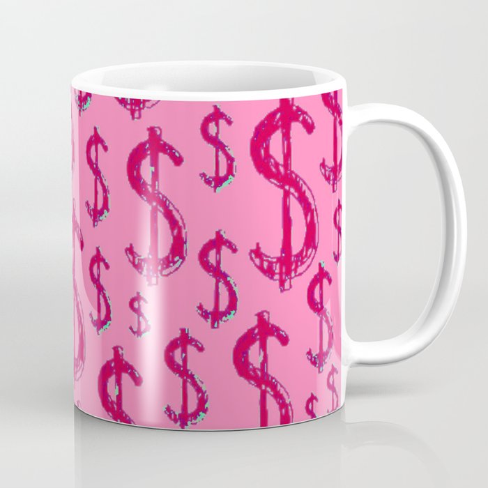  Pink Dollar Sign - Preppy Aesthetic  Coffee Mug