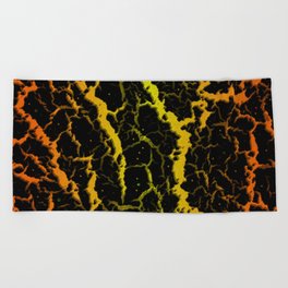 Cracked Space Lava - Orange/Yellow Beach Towel