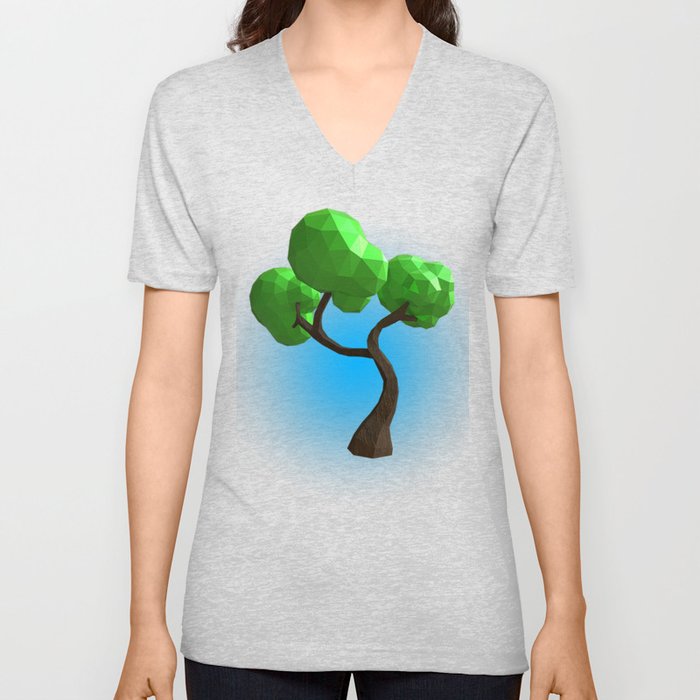 Cute Polygon Tree! V Neck T Shirt