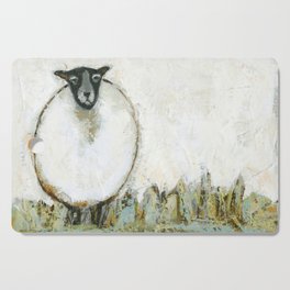 Wide Sheep in Field  Cutting Board