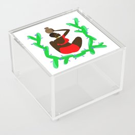 African woman with a vessel Acrylic Box