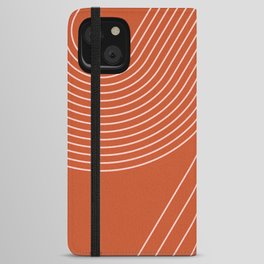 Geometric Lines Pattern 8 in Rust Rose Gold (Rainbow Abstract) iPhone Wallet Case