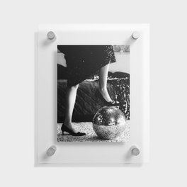 Party like it's 1999; disco ball portrait black and white photograph / photography Floating Acrylic Print