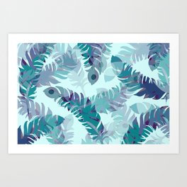 Feather turquoise pattern design Art Print