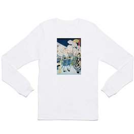 Cherry Blossoms at Asakura Woodblock Art Utagawa Hiroshige Long Sleeve T-shirt