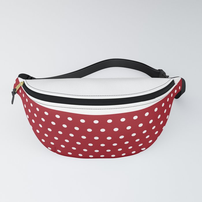 Polka Dots on Red and White Horizontal Split Fanny Pack