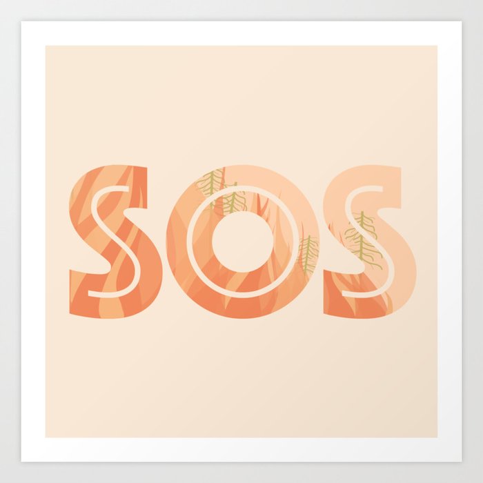 SOS Wildfire Art Print