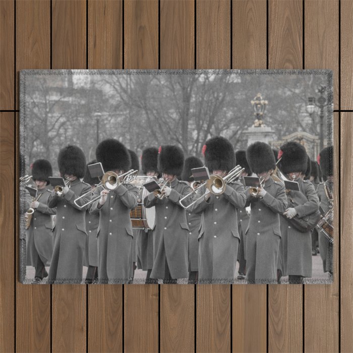 The Band Marches to Buckingham Palace during the Changing of the Guard London England Outdoor Rug