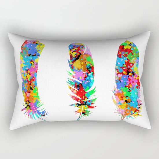 colorful feathers Rectangular Pillow