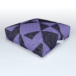 Two Tone Purple Damask Geometric Pattern Outdoor Floor Cushion