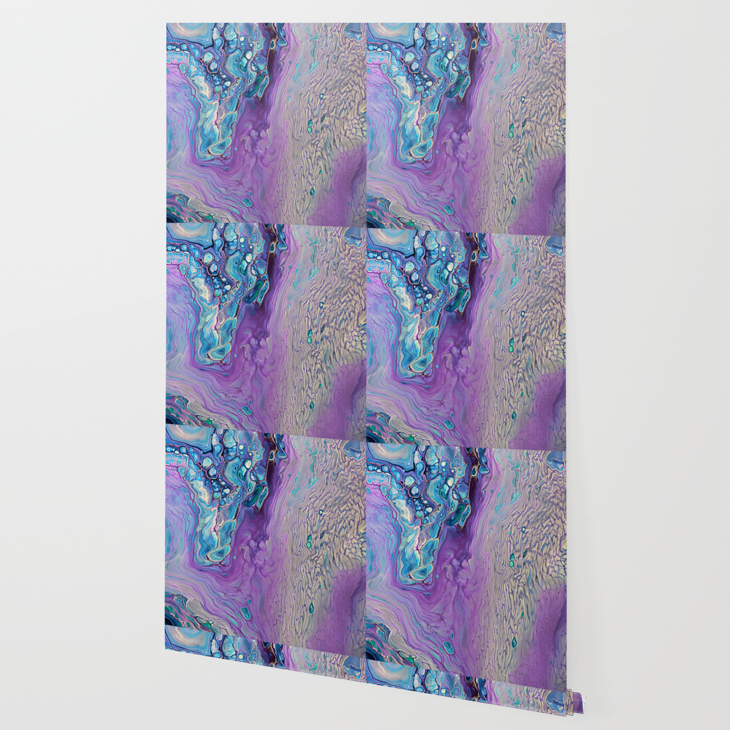 Purple Fluid Acrylic Abstract Painting Slow Down Iii Wallpaper