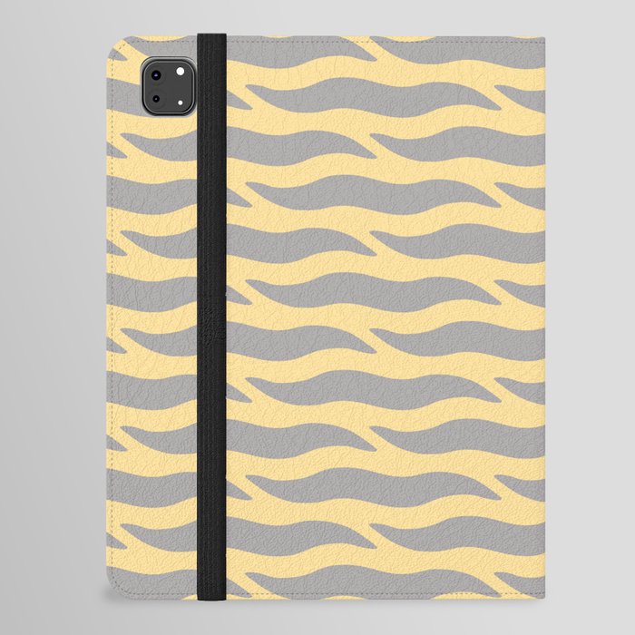 Tiger Wild Animal Print Pattern 357 Yellow and Gray iPad Folio Case