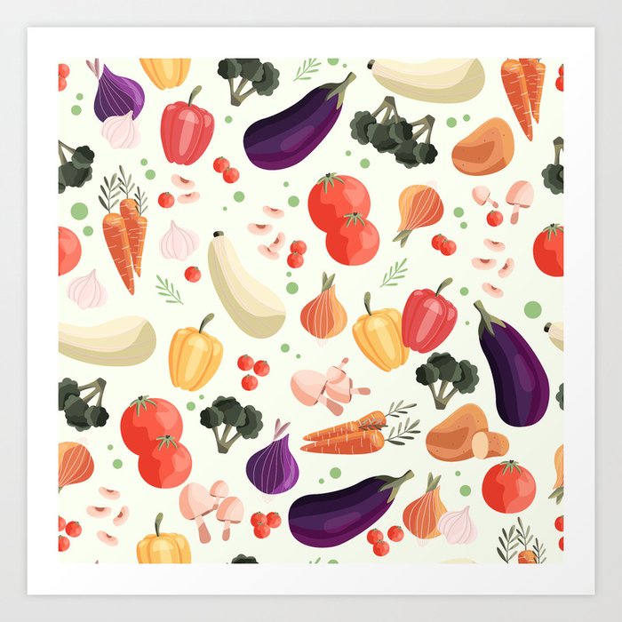 Vegetables pattern 002 Art Print