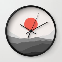 Sunset in the Hills - Minimalist Wall Clock