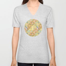 Sunshine Crazy Quilt (printed) V Neck T Shirt