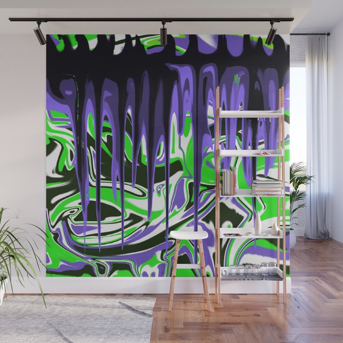 Abstract In Green Black White Blues Purple Wall Mural By Jessielee72 Society6 Direct from great big canvas! society6