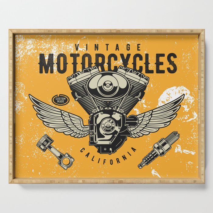 VINTAGE MOTORCYCLE Serving Tray