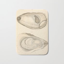 Oyster Anatomy Bath Mat | Rustic, Gift, Oyster, Art, Restaurant, Seafood, Food, Natural, Print, Kitchen 