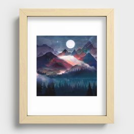 Mountain Lake Under the Stars Recessed Framed Print