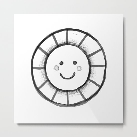 Sunny time smiley face Metal Print