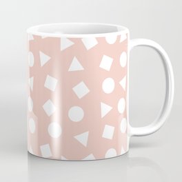 Simple & Chic Style, Minimalist Neutral Pastel Color Pink and White Coffee Mug