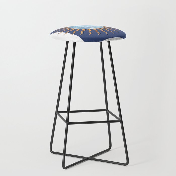 BLUE Earth Sun Bar Stool