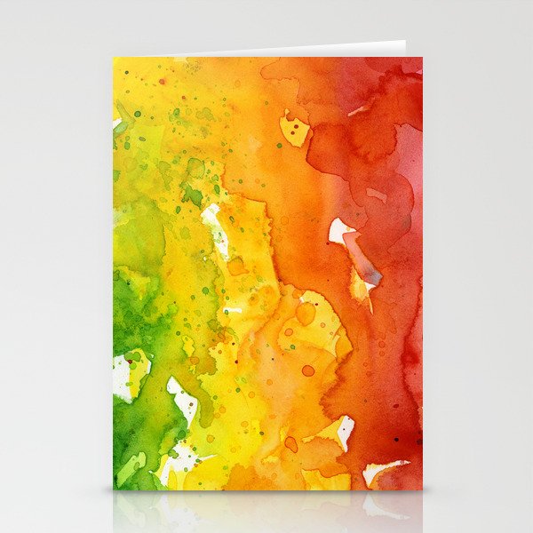Rainbow Watercolor Texture Abstract Pattern Stationery Cards By