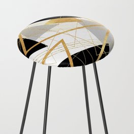 Black and Gold Geometric Counter Stool