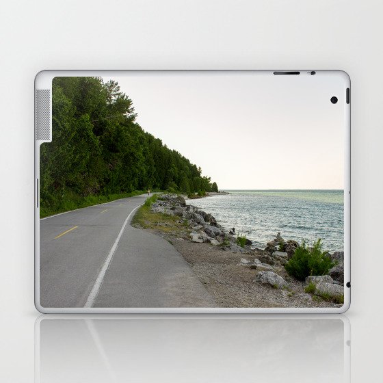 Lake Michigan and a Bicycle only Highway on Mackinac Island Laptop & iPad Skin