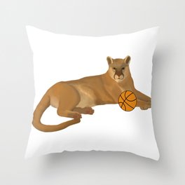 Cougar Basketball Throw Pillow