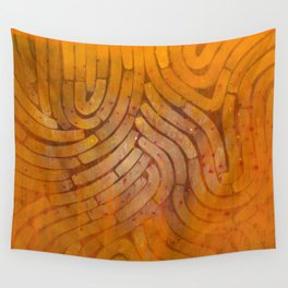 'Careful Where You Stand, In Orange' Wall Tapestry