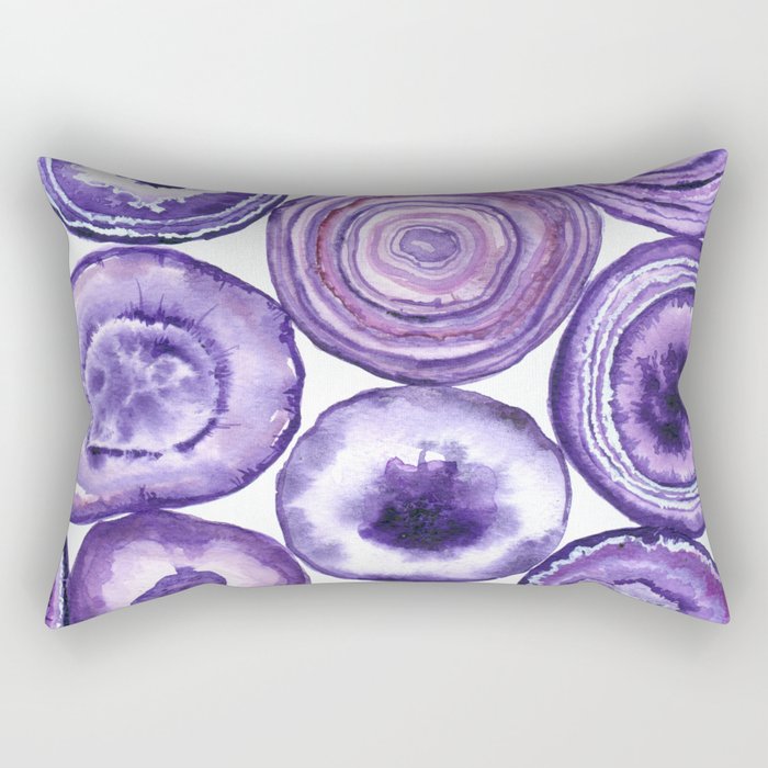 Purple agate pattern watercolor Rectangular Pillow