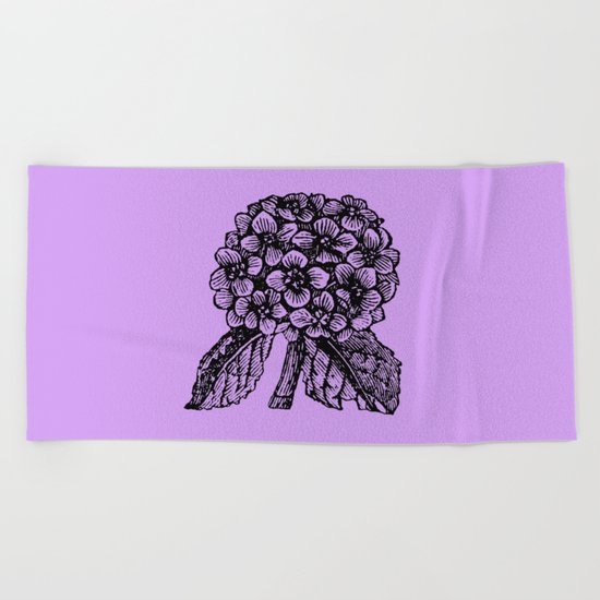 Lavender Hydrangea Beach Towel