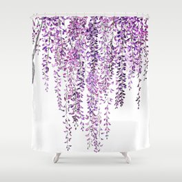 purple wisteria in bloom Shower Curtain