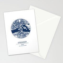 Stockholm city map coordinates Stationery Card