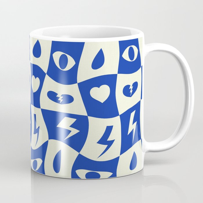 Heartbreak checker pattern # blue Coffee Mug