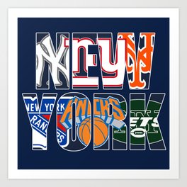 New York sport teams mash up Art Print